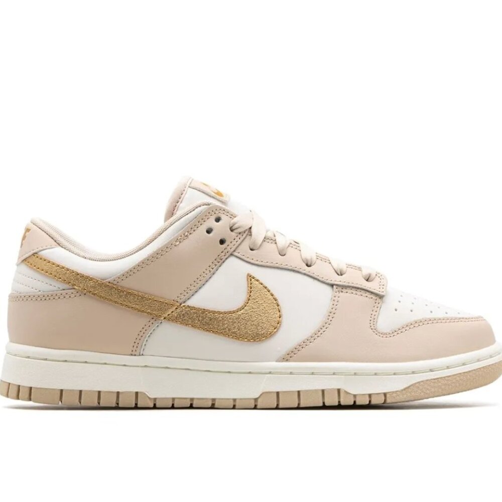 Nike Women's Low-Top Sneakers in Beige, White & Gold
